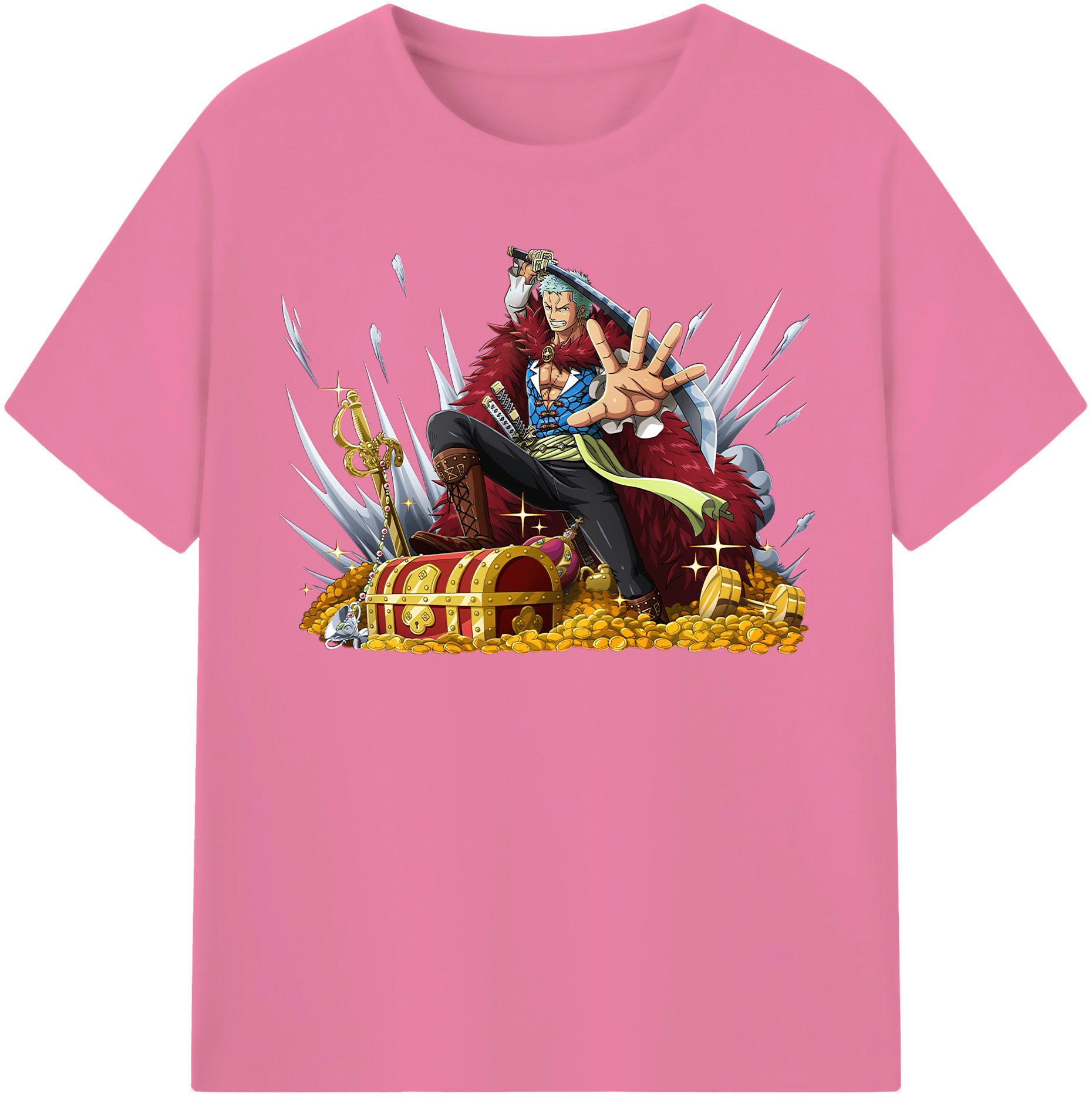 ワンピース ロロノア・ゾロ ONE PIECE Roronoa Zoro 綿100％半袖Tシャツ（フロントプリント）